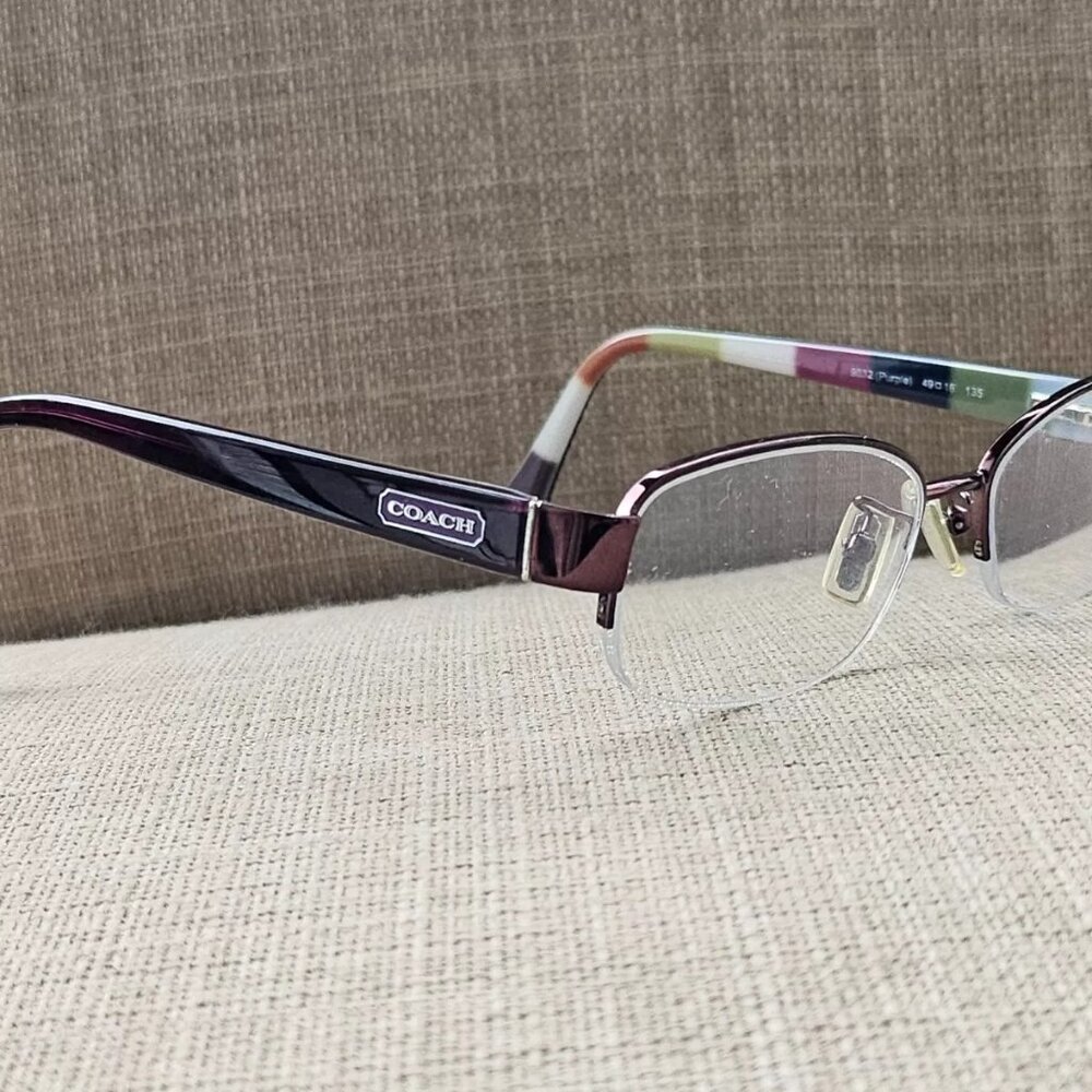 Coach Bettie Ladies Eyeglasses/Glasses Frame Purple Half Rim Eye Wear HC5004 - Picture 2 of 12